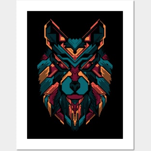 Wolf lines colorful Posters and Art
